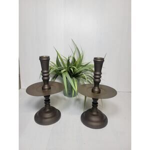 2 Vintage Brass Candle Holders, Candlesticks